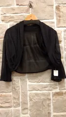 M01　東京ソワール　トップス　ボレロ　七分袖　キラキラ　ラメ　未使用品　タグ付き　日本製　レーヨン