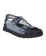 ゲス レディース シューズ サンダル GUESS Womens Frella Two Band Embellished Footbed Sandals Medium Blue Denim Rhinesのサムネイル