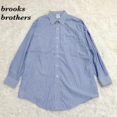 美品 brooks brothers ドレスシャツストライプ 17-33 ブルー