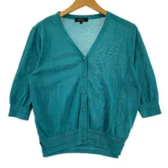 Reflect リフレクト 五分袖 サマーニットカーディガン size9/ターコイズグリーン