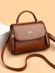 Women's Bag, Shoulder Bag, Flip Cover, Two-Compartment Design, Women's Wallet and Handbag, Crossbody, Luxury Casual Tote Bag, High-Quality Leather, Fashion Messenger Shoulder Bag
