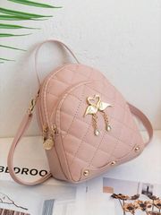 バッグ レディース バックパック ミニキルティングバックパック、スワンのハードウェアデコレーション小型スクールバッグ、旅行、ショッピングに最適。スクールバッグ、バックパック、ミニバックパック、学校用バッグ、大学用バ