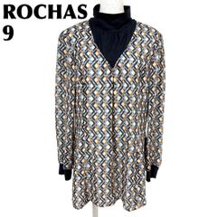 極美品 ROCHAS レリアン リボン ロング ワンピース ブラック 13+