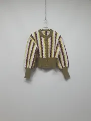 1066 MELODY GARDEN COLOR ストライプ ニットカーディガン