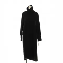 Aga アーガ ワンピース 38 黒 無地 ハイネック 長袖 ロング丈 /JP