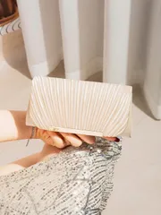 バッグ レディース ドレスバッグ ミニ光沢ある レディース封筒型 小型イブニングバッグ、メタル製小型パーティーイブニングバッグ、レディースイブニングクラッチバッグ、パーティーや結婚式に最適