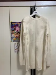 リブ ニット ジップアップ ワンピース