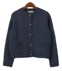 ブークレニットカーディガン ネイビー