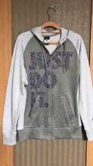 ナイキ JUST DO IT フード ジップアップ グレー/白