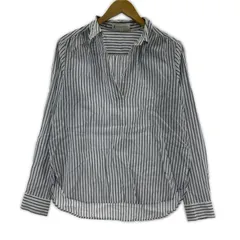 KUMIKYOKU 組曲 ストライプ スキッパーブラウス size2/ホワイト×ブルー系