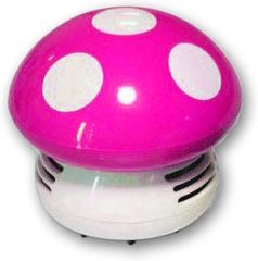 FUKUYOIZU ミニクリーナー きのこ 文房具 電池式 消しゴム キーボード コードレス 掃除機 (ピンク)