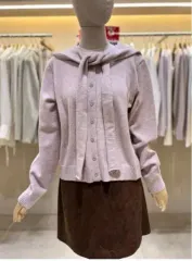 ロエム 숄ニットカーディガン(フリーサイズ ライトピンク)