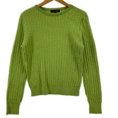 UNTITLED アンタイトル ケーブル編み クルーネックニット size2/ライトグリーン