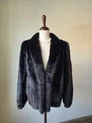 SAGA MINK ツートン ショールカラー ジャケット