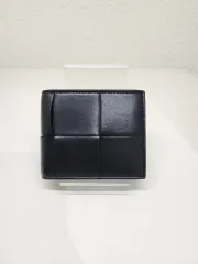 (25年10月購入)BOTTEGA VENETA ボッテガ・ヴェネタ 749455 イントレチャート 二つ折り財布 ブラック/グリーン