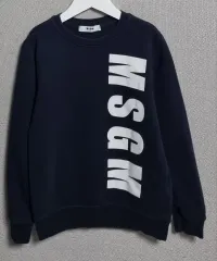 キッズ) 7Y) MSGM ネイビー 起毛 スウェット