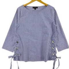 BANANA REPUBLIC バナナリパブリック ストライプカットソー sizeM/ブルー×ホワイト