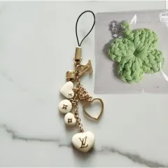 ハート 四つ葉のクローバー 携帯 キーホルダー ストラップ