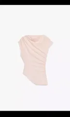 新品) ザラ シャーリング デザインテープ アシンメトリー トップス