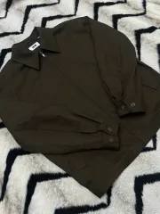 L UNIQLO U ジップアップブルゾン/ブラウン