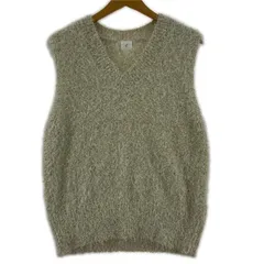 C OPAQUE.CLIP シー オペークドットクリップ Vネック ラメ シャギーニットベスト size38/M/アイボリー