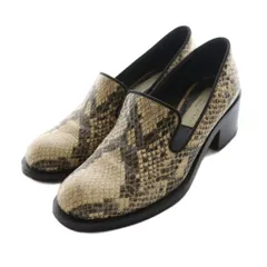 ステラマッカートニー STELLA McCARTNEY クロコ型押しフェイクレザーパンプス 37 黒 ブラック ベージュ /SS ■OS