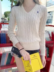 POLO RALPH LAUREN ポロラルフローレン ウィメンズ ピマコットン ケーブル Vネック ニット Sサイズ