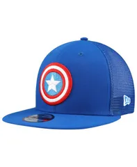 ニューエラ メンズ アクセサリー 帽子 キャップ New Era Mens Blue Captain America 9FIFTY Snapback Trucker Hat Blue ブルー
