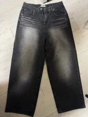 ワイド ブラックデニム