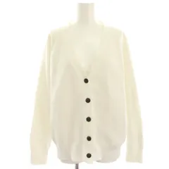 スピック&スパン Spick&Span 23SS 片畔ニットカーディガン 白 ホワイト リブ Vネック 長袖 23080200701010 /HN