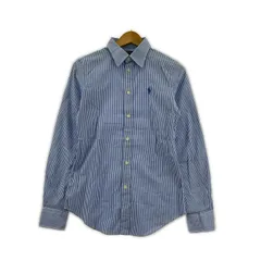 POLO RALPH LAUREN ポロ ラルフローレン ワンポイント刺繍 ストライプ長袖シャツ size0/ブルー×ホワイト