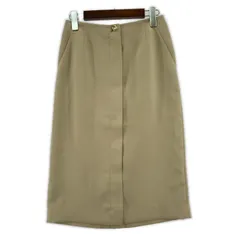 green label relaxing グリーンレーベルリラクシング フロントジップスカート size38/ベージュ