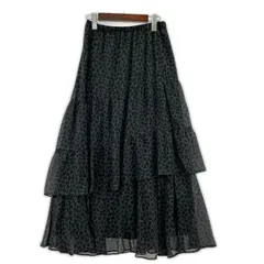 Spick and Span スピックアンドスパン レオパード柄 ティアード フレアロングスカート size表記なし/チャコールグレー