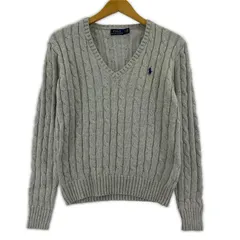 POLO RALPH LAUREN ポロ ラルフローレン ケーブル編み Vネックニット sizeXS/グレー