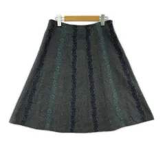 Laura Ashley ローラアシュレイ 刺繍 Aラインスカート size11/ダークグレーのサムネイル