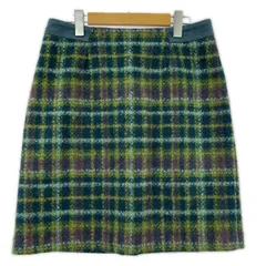 Laura Ashley ローラアシュレイ モヘヤ混 チェックスカート sizeUK12/グリーン系