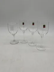 KAGAMI CRYSTAL カガミクリスタル　SUNTORY サントリー　グラス　4脚セット　まとめ売り　ワイングラス　ワイン　酒　料理　ガラス製　クリスタルガラス　ガラス　洋食器　カクテルグラス　カクテル　ブランデー　昭和レトロ　昭和　レトロ