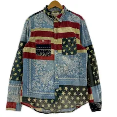 Denim & Supply Ralph Lauren デニム ＆ サプライ ラルフ ローレン 7885746 90002 国旗 ﾍﾟｲｽﾞﾘｰ長袖シャツ sizeM/ブルー系