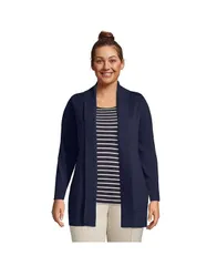 ランズエンド レディース アウター ニット・セーター プラスサイズ セーター コットン カーディガン Lands End Plus Size Cotton Modal Shawl Collar Cardigan Sweater True navy ネイビー
