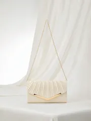 バッグ レディース ドレスバッグ プリーツフラップサテンイブニングクラッチバッグ、パーティー、フォーマルドレス、結婚式、高級イベント、カクテルパーシ、レディース用エレガントなショルダーバッグ クリスマスウィンターギ