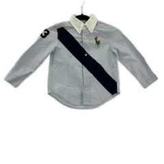 POLO RALPH LAUREN ポロ・ラルフローレン ストライプ長袖シャツ size 3/3T/ホワイト×ブルー系×ネイビー