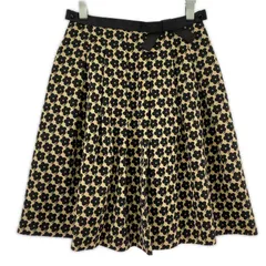 M'S GRACY エムズグレイシー ウエストリボン 花柄スカート size36/ベージュ×ブラックのサムネイル