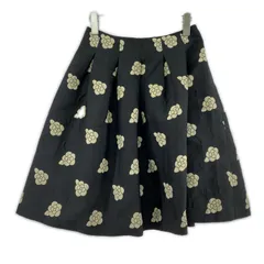 M'S GRACY エムズグレイシー 花柄 フレアスカート size36/ブラック×ライトグレージュ系のサムネイル