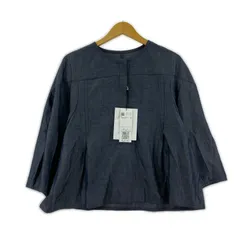 美品 GEORGES RECH ジョルジュ・レッシュ タグ付き ナチュラル シャンブレー 6分袖ブラウス size38/ネイビーのサムネイル