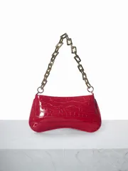 バッグ レディース ショルダーバッグ ゴールドチェーン装飾 アンダーアーム バゲット クロスボディバッグ クリスマスギフト