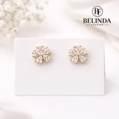 ワンポイントフラワーピアス