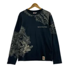 爆烈爛漫娘 プリント クルーネック長袖Ｔシャツ size40/チャコールグレー