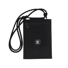 CHANEL シャネル LA COLLECTION ノベルティ パスポートホルダー ブラック コットン 美品 中古 4b013456