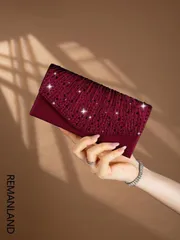 バッグ レディース ドレスバッグ ラインストーン装飾チェーンバッグ、磁気式クロージャー、エレガントでファッショナブルなパーティークラッチ、女性の誕生日パーティーに適し、魅力的な夕方のショルダーバッグ