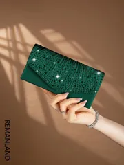 バッグ レディース ドレスバッグ ラインストーン装飾チェーンバッグ、磁気式クロージャー、エレガントでファッショナブルなパーティークラッチ、女性の誕生日パーティーに最適、魅力的な夕方用ショルダーバッグ